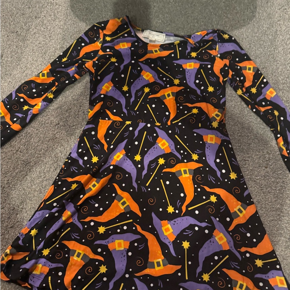 Kids Halloween Witch Hat Dress - Black, Orange, Purple